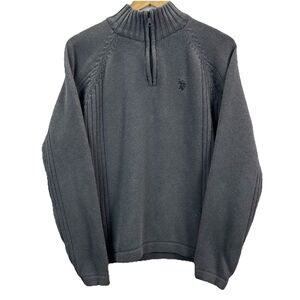 U.S. Polo Assn 1/4 Zip Sweater Men’s Medium M Long Sleeve 100% Cotton Preppy